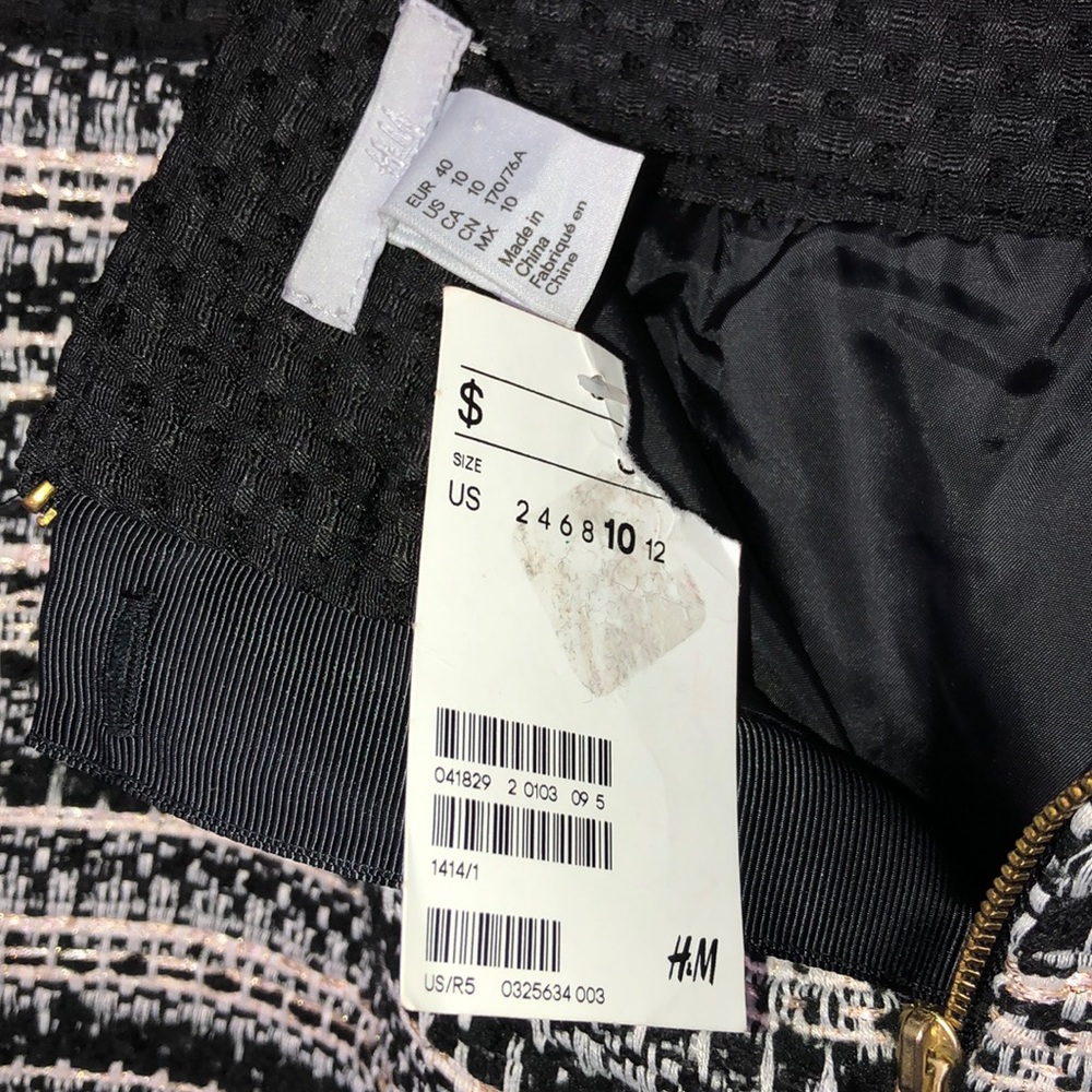 H&M black tweed skirt P025 - Picture 6 of 7